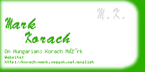 mark korach business card